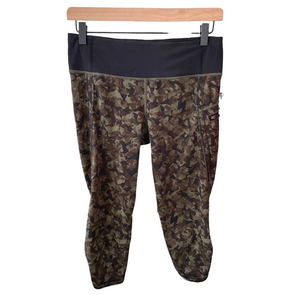 Lululemon Run Top Speed Crop Mystic Jungle Fatigue Cropped Leggings Camo Print 6 - Picture 1 of 12